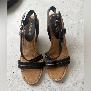 Aerosoles  Black Strappy Sandals NWOT Size 7